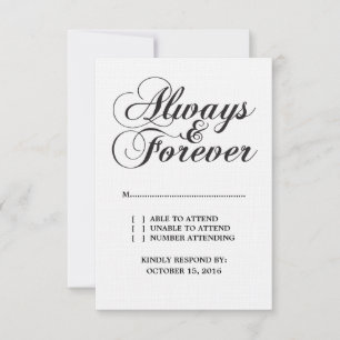 Tarjeta RSVP de Ebony Always & Forever Wedding