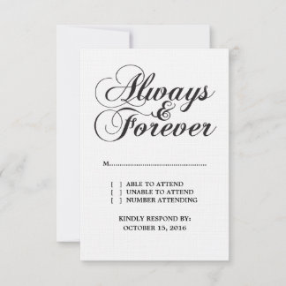 Tarjeta RSVP de Ebony Always & Forever Wedding