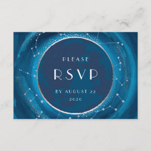 Tarjeta RSVP de Eclipse Moon Wedding