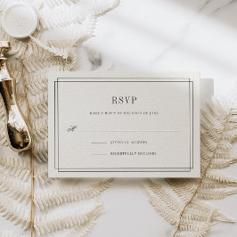 Tarjeta RSVP de Ecru sin tiempo