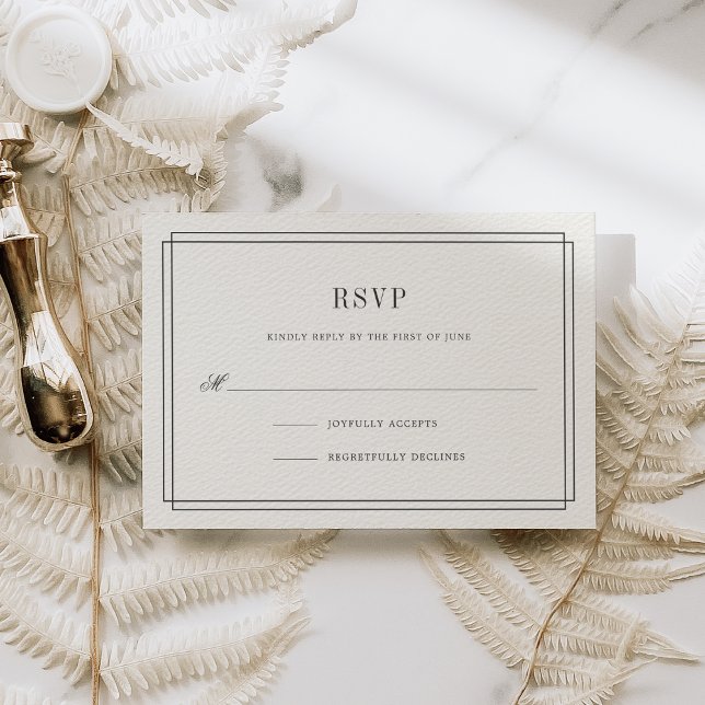 Tarjeta RSVP de Ecru sin tiempo (Subido por el creador)