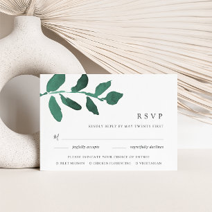 Tarjeta RSVP de elección de comida botánica presio