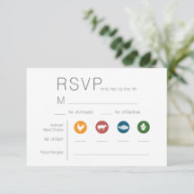 Tarjeta RSVP de elección de comida ilustrada