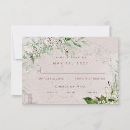 Tarjeta RSVP de Elección de Comida para Boda de Wh
