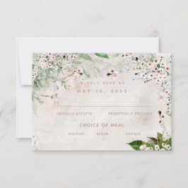 Tarjeta RSVP de elección de comidas para Boda de W