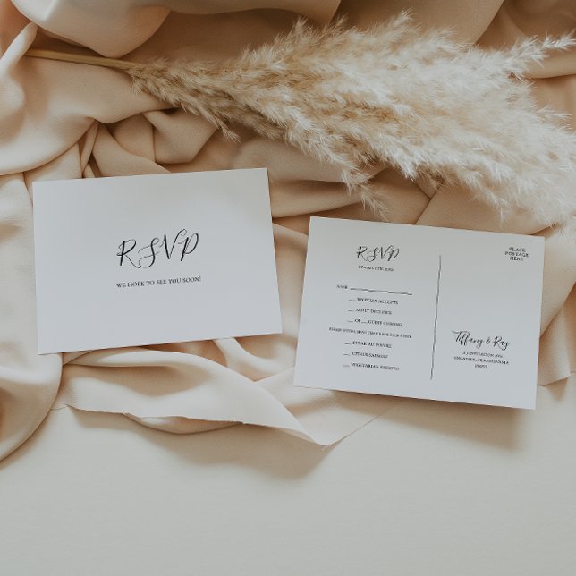 Tarjeta RSVP de elección de menú simple elegante (Subido por el creador)