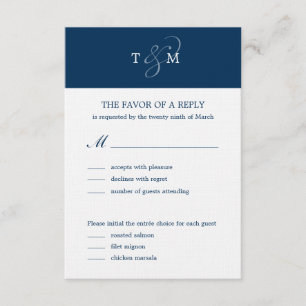 Tarjeta RSVP de elegante matrimonio para adultos