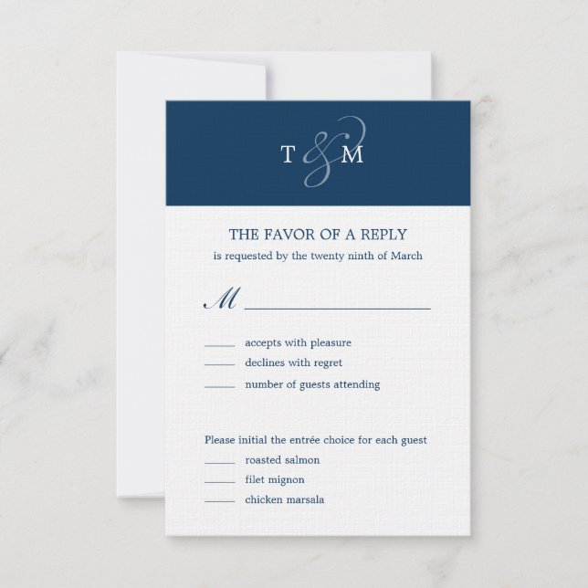Tarjeta RSVP de elegante matrimonio para adultos (Anverso)