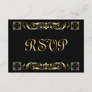 Tarjeta RSVP de Emperador de vidrio con mango negr