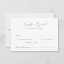 Tarjeta RSVP de escritura de caligrafía elegante