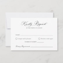 Tarjeta RSVP de escritura de caligrafía elegante