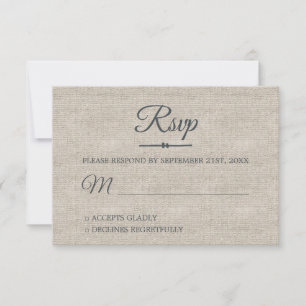 Tarjeta RSVP de escritura de Moda de línea gris