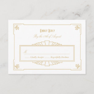 Tarjeta RSVP de estilo Art Deco