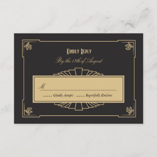 Tarjeta RSVP de estilo Art Deco