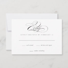 Tarjeta RSVP de estilo clásico de escritura elegan