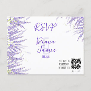Tarjeta RSVP de estilo Lavender boda