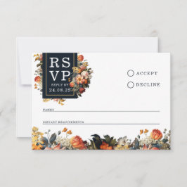 Tarjeta rsvp de estilo minimalista vintage