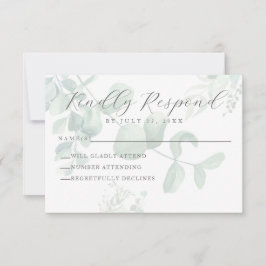 Tarjeta RSVP de Eucalyptus Greenery Wedding