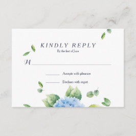 Tarjeta RSVP de Eucalyptus Hydrangea Garden