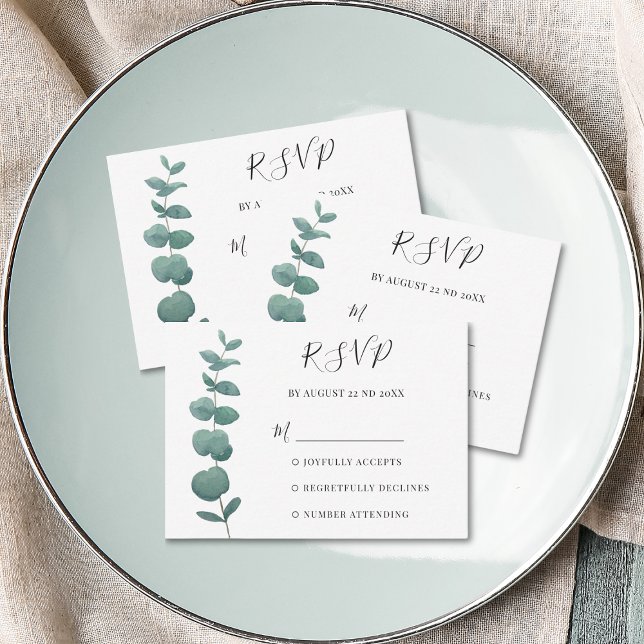 Tarjeta RSVP de Eucalyptus Mínimo de Presupuesto (Subido por el creador)
