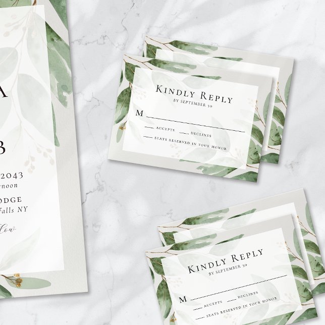 Tarjeta RSVP de Eucalyptus Wedding (Subido por el creador)
