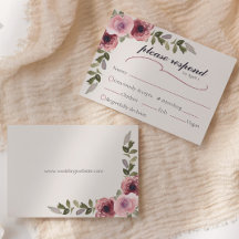 Tarjeta RSVP de eventos de Boda de flores rosadas