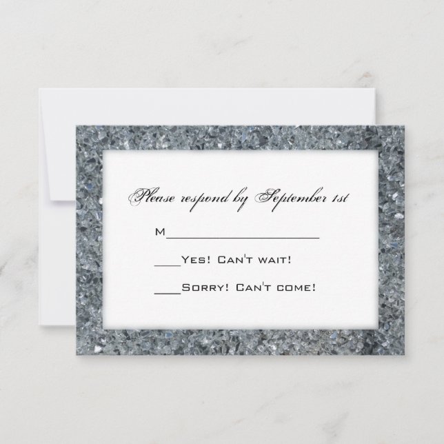 Tarjeta RSVP de Falsa Boda de Esparkle (Anverso)
