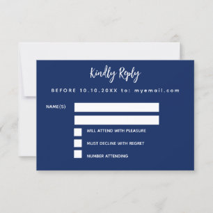 Tarjeta RSVP de fiesta de confetti blanco azul cum