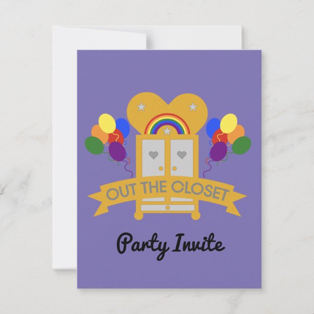 Tarjeta RSVP de Fiesta gay (Anverso)