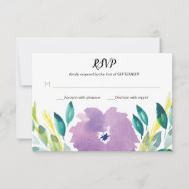 Tarjeta RSVP de Flor