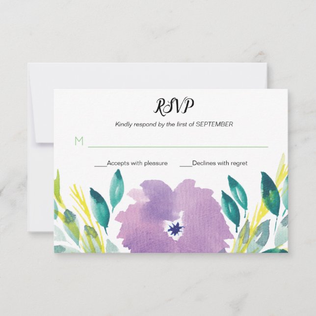 Tarjeta RSVP de Flor (Anverso)