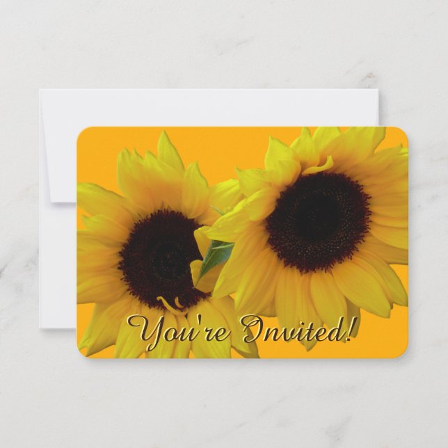 Tarjeta RSVP de flor de flor de girasol (Anverso)