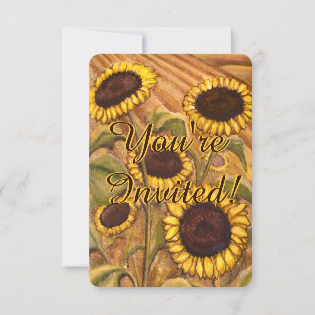 Tarjeta RSVP de flor de flor de girasol (Anverso)