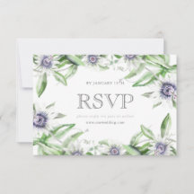Tarjeta rsvp de flor de pasión