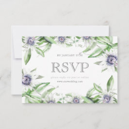 Tarjeta rsvp de flor de pasión