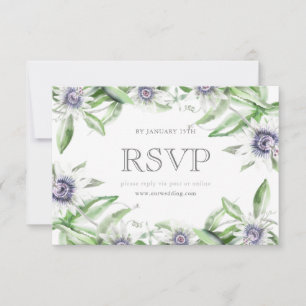 Tarjeta rsvp de flor de pasión