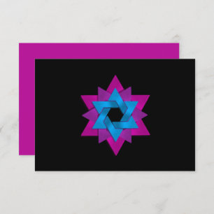 Tarjeta RSVP de flor rosa morada azul Star