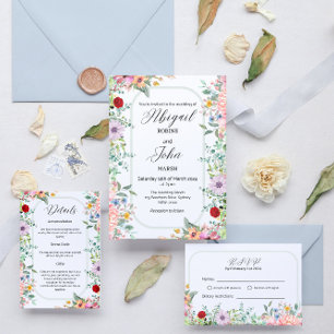 Tarjeta RSVP de Flor silvestre caprichosa