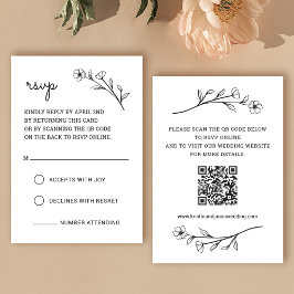 Tarjeta RSVP de Flor Silvestre con código QR