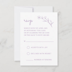 Tarjeta RSVP de Flor Silvestre con código QR en Li