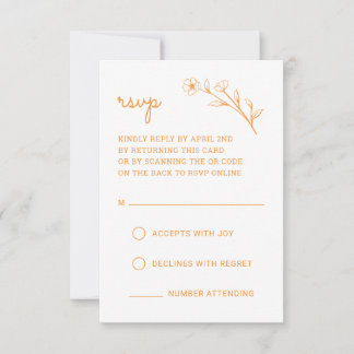 Tarjeta RSVP de Flor Silvestre con código QR en Na