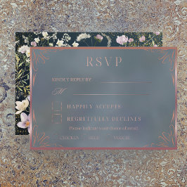 Tarjeta RSVP de Floral Blue Garden Wedding