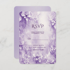 Tarjeta RSVP de Flores Blancas Púrpura