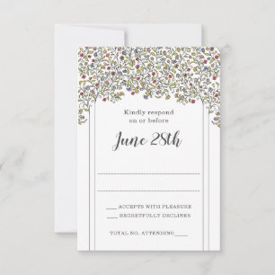 Tarjeta Rsvp de Flores Chuppah Románticas y sobre
