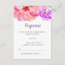 Tarjeta RSVP de Flores de Agua