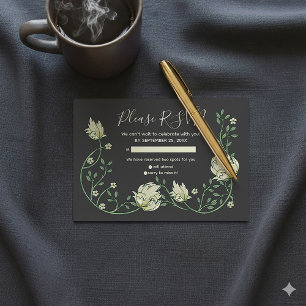 tarjeta rsvp de flores de arte de bonito