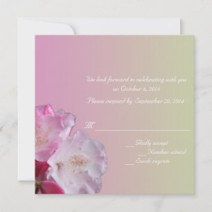 tarjeta RSVP de flores de rododendro rosado