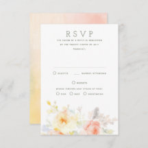 Tarjeta RSVP de Flores de Verano Suave para Boda