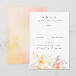 Tarjeta RSVP de Flores de Verano Suave para Boda