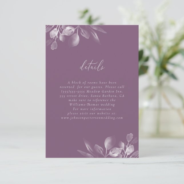 Tarjeta RSVP de Foliage Dreamy (Anverso de pie)